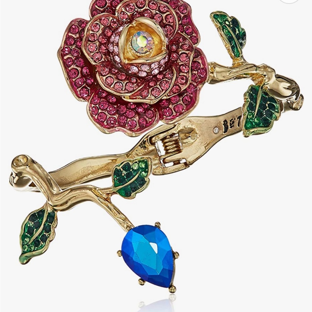 Betsey Johnson Rose Hinged Bangle Bracelet